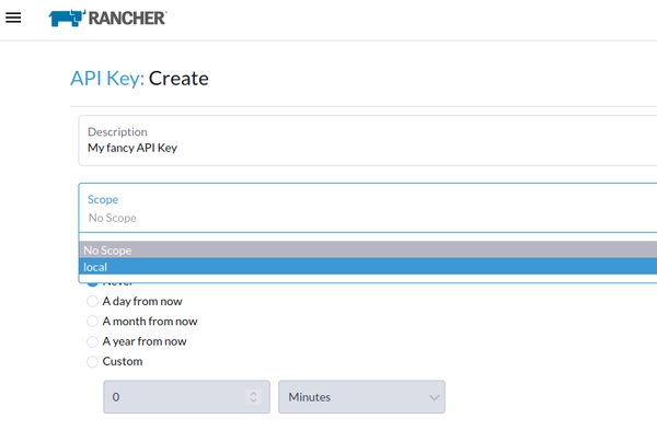 Create API Key in Rancher 2.6