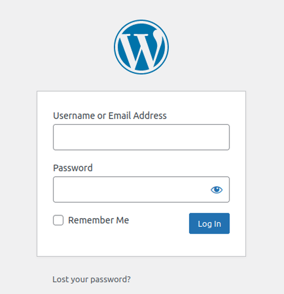 Wordpress login