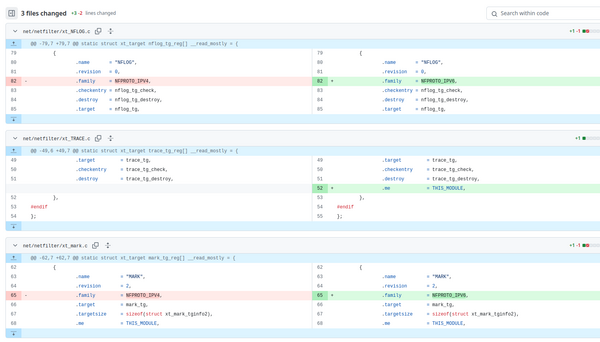 Bugfix in Kernel module netfilter