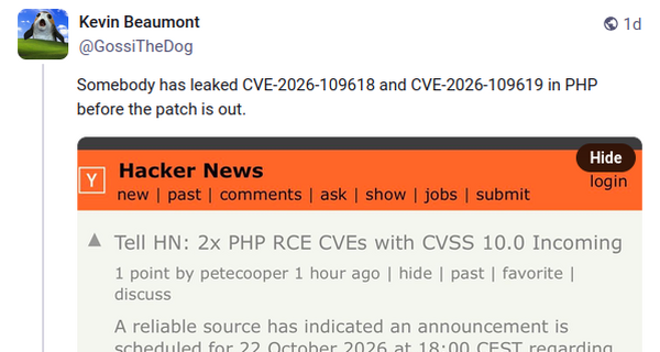 Social Media picked up Hacker News information leak