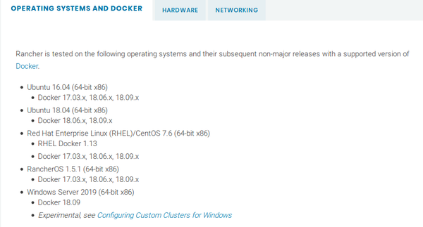 Rancher 2 node requirements
