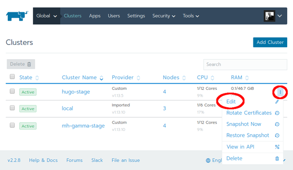 Rancher 2 Clusters Overview