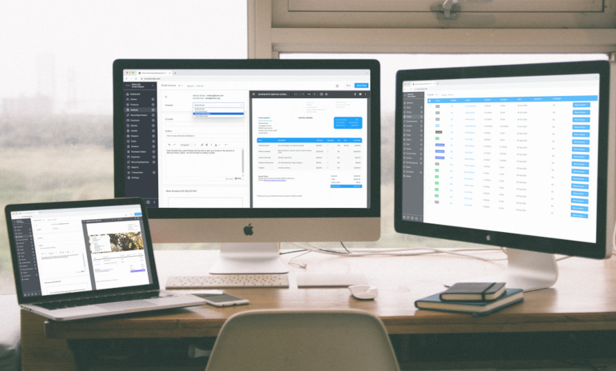 Invoice-Ninja-Anwendung im Browser dargestellt